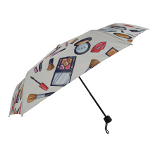 Panneau personnalisé plié compact léger portable minuscule 3 parapluie pliant pour dame